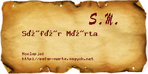 Sáfár Márta névjegykártya