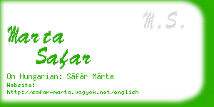 marta safar business card